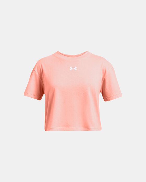 Girls' UA Crop Sportstyle Logo Short Sleeve image number 0