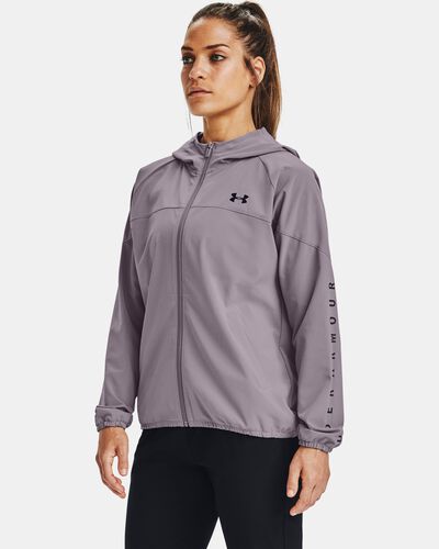 Women's UA Woven Branded Full Zip Hoodie