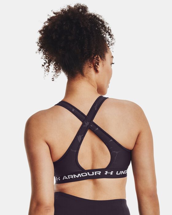 Women's Armour® Mid Crossback Emboss Sports Bra image number 5
