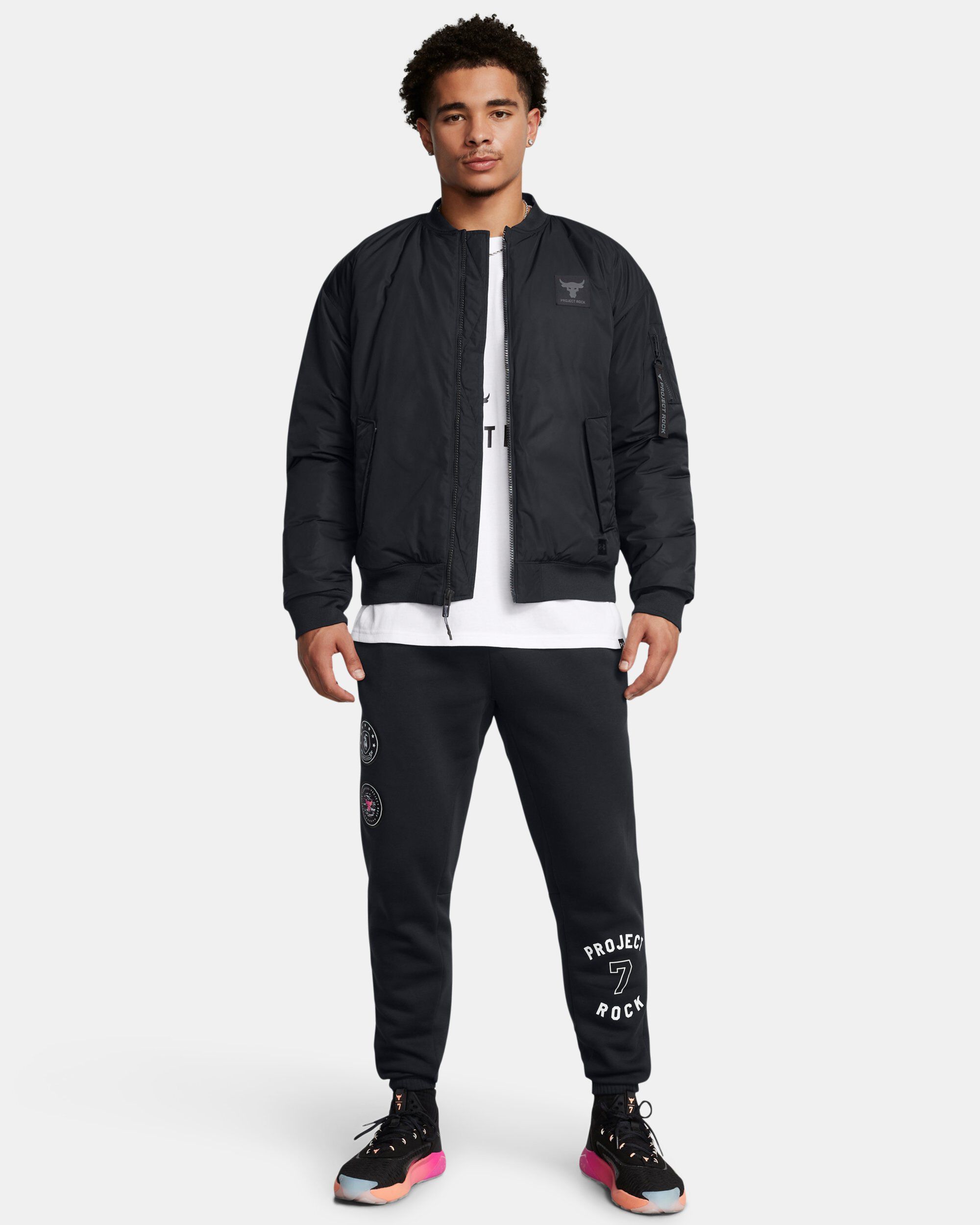 Buy Men's Project Rock Bomber Jacket Black in Dubai, UAE