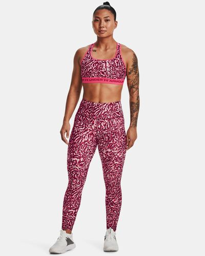 Women's HeatGear® Armour No-Slip Waistband Printed Ankle Leggings