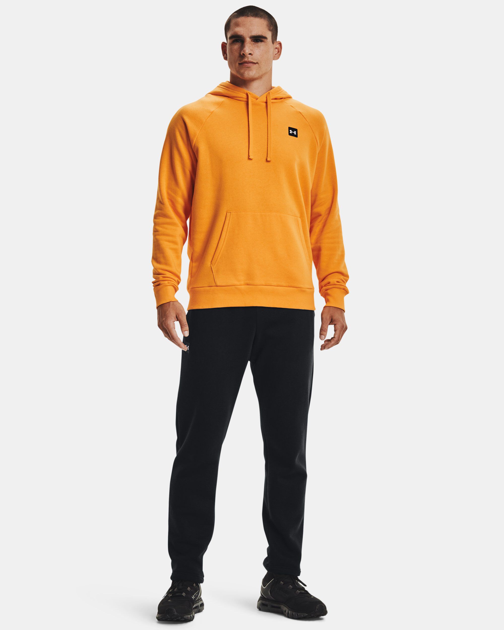 Orange fleece pullover top