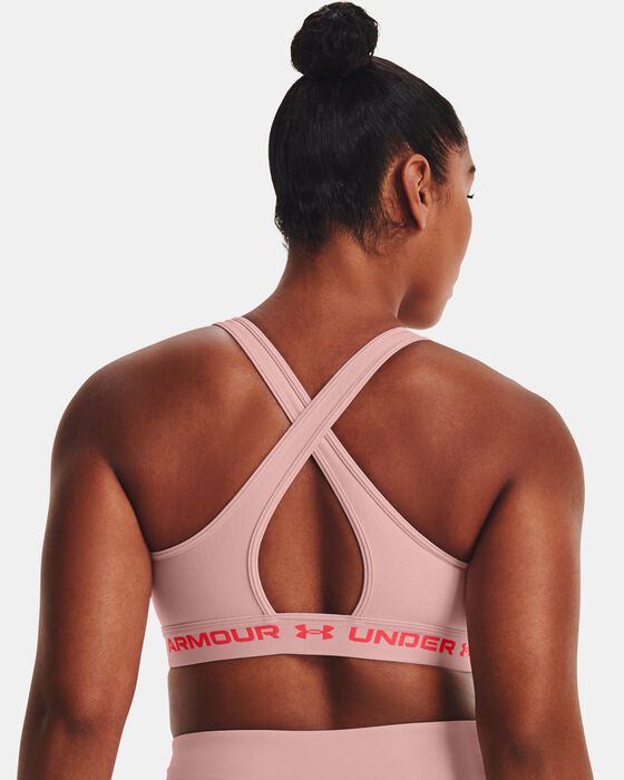 Women's Armour® Mid Crossback Heather Sports Bra image number 6