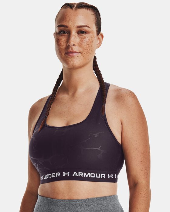 Women's Armour® Mid Crossback Emboss Sports Bra image number 3