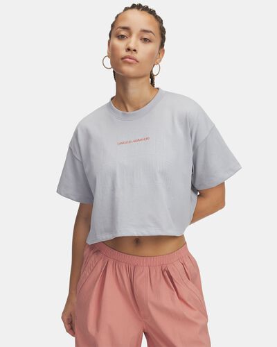 Women's UA Varsity Mix Heavyweight Crop Short Sleeve