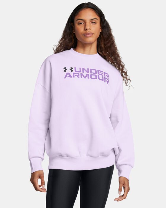 Women's UA Rival Fleece Wordmark Oversized Crew image number 0