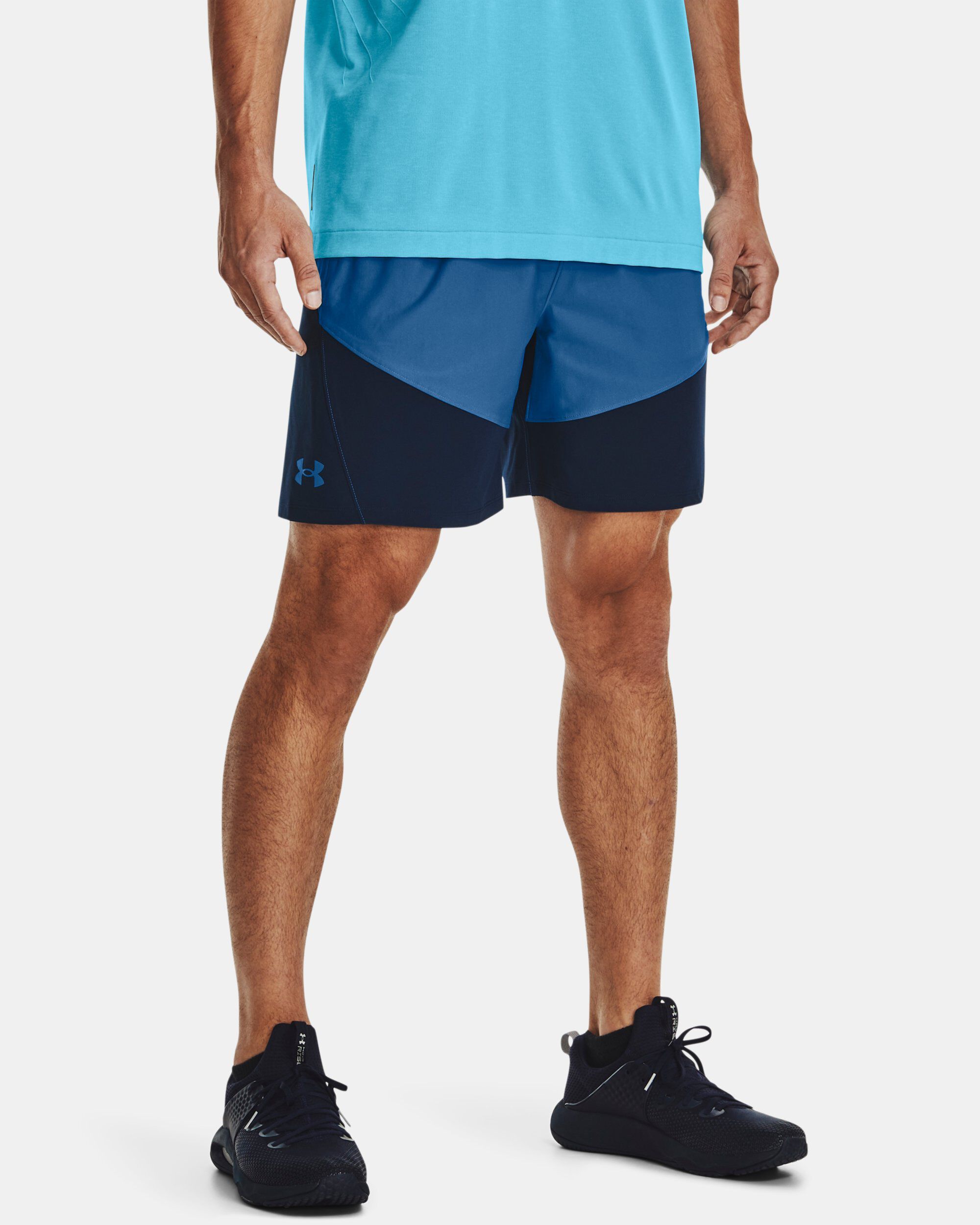 Under Armour Men s UA Knit Woven Hybrid Shorts Blue in Dubai UAE