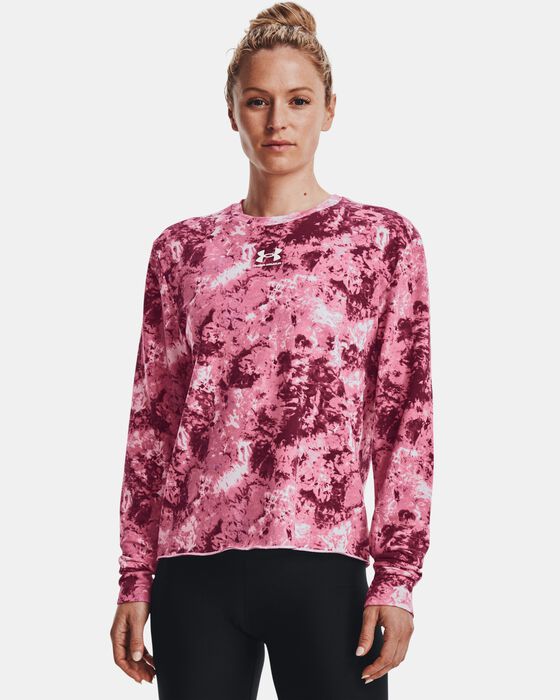 Women's UA Rival Terry Printed Crew image number 0