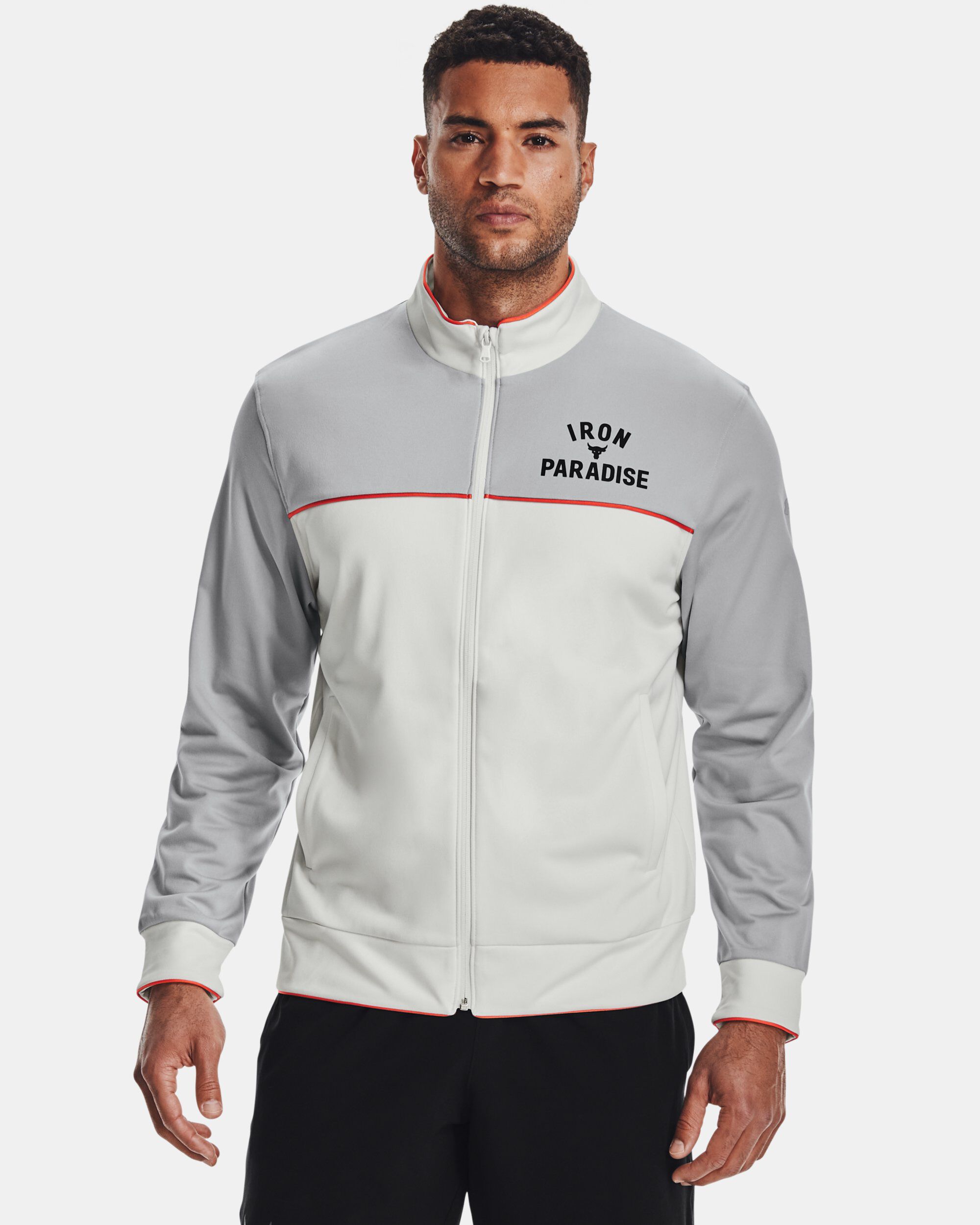 Buy Men s Project Rock Knit Track Jacket White in Dubai UAE Under Armour