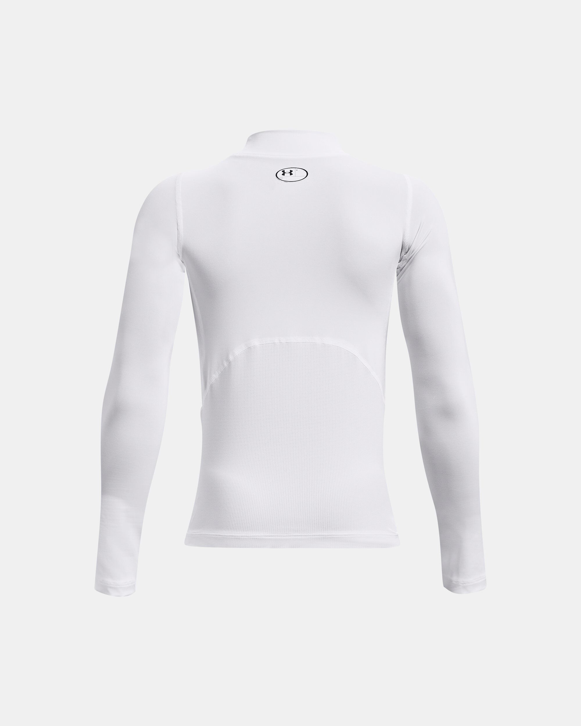 Under Armour Boys HeatGear Armour Mock Long Sleeve White in