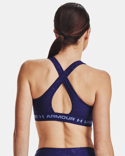 Women's Armour® Mid Crossback Emboss Sports Bra