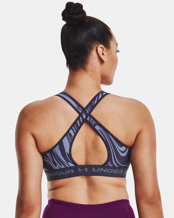 Women's Armour® Mid Crossback Printed Sports Bra image number 3
