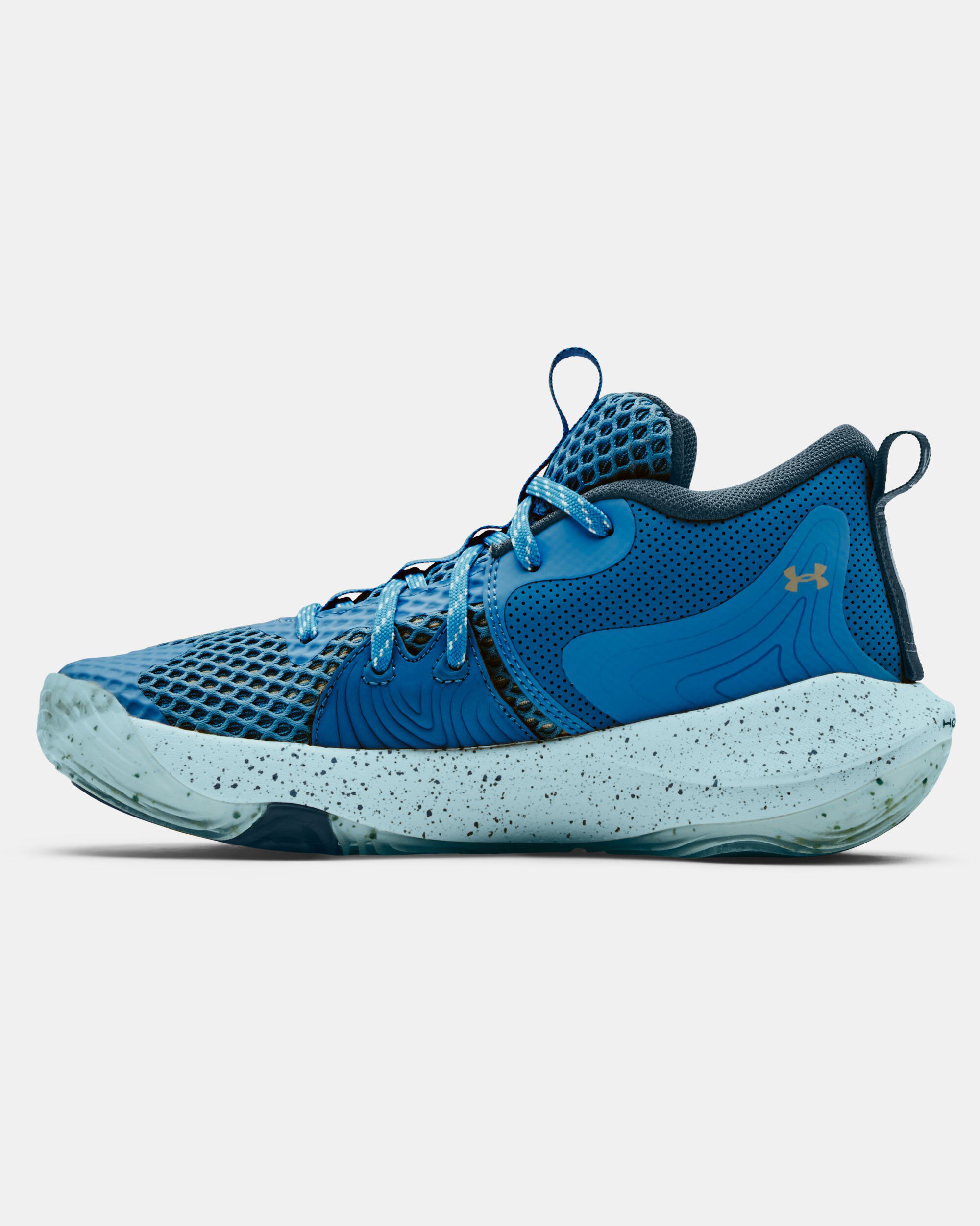 Under Armour Grade School UA Embiid One Basketball Shoes Blue in