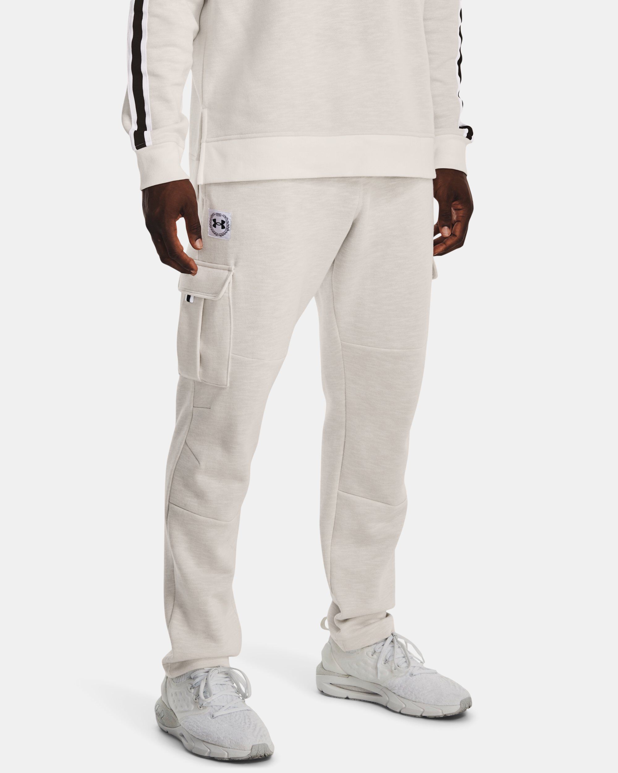 Buy Men s UA Essential Fleece Heritage Cargo Pants White in Dubai UAE Under Armour