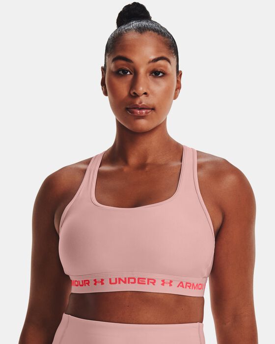Women's Armour® Mid Crossback Heather Sports Bra image number 3
