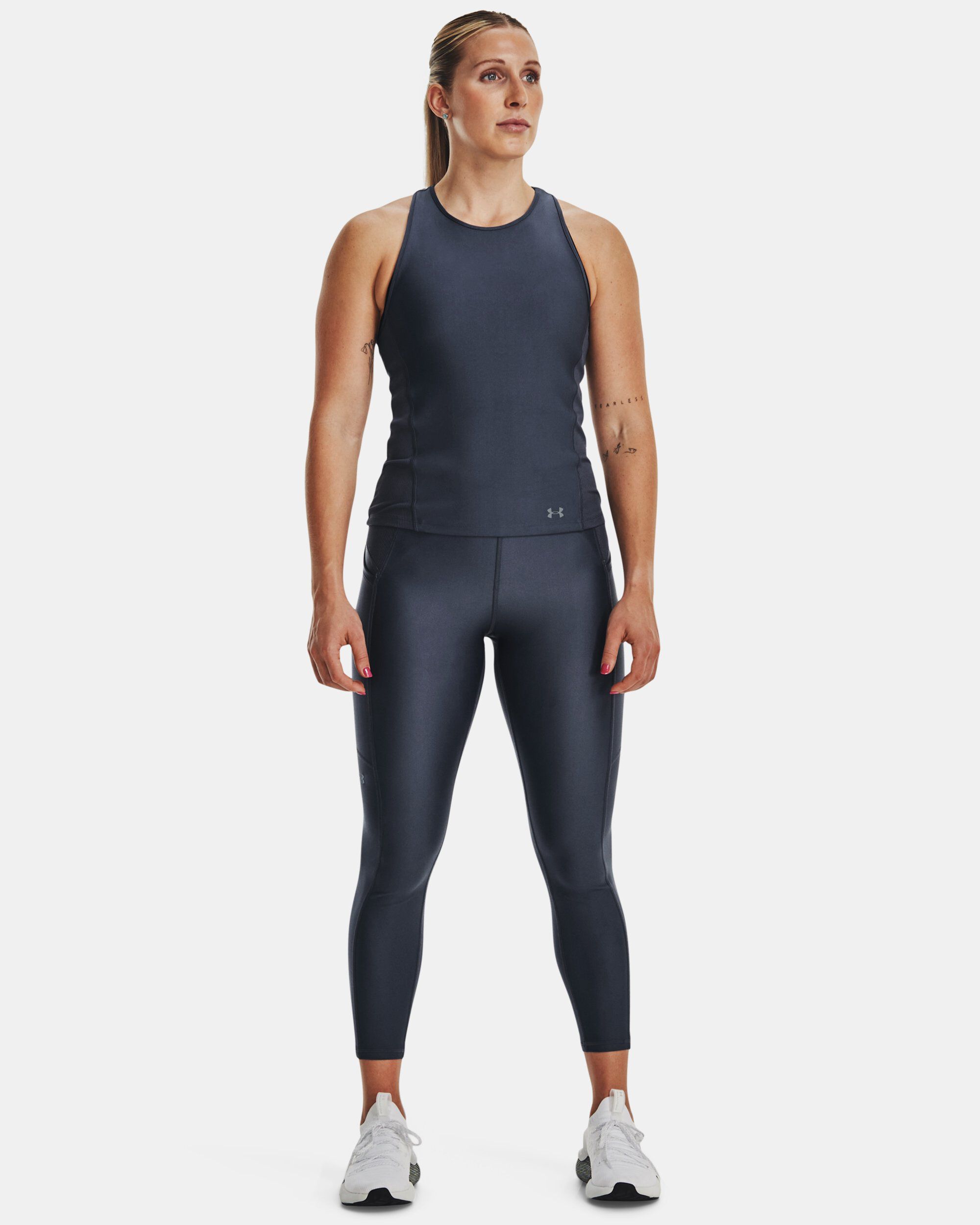 Buy Women's HeatGear® No-Slip Waistband Ankle Leggings Grey