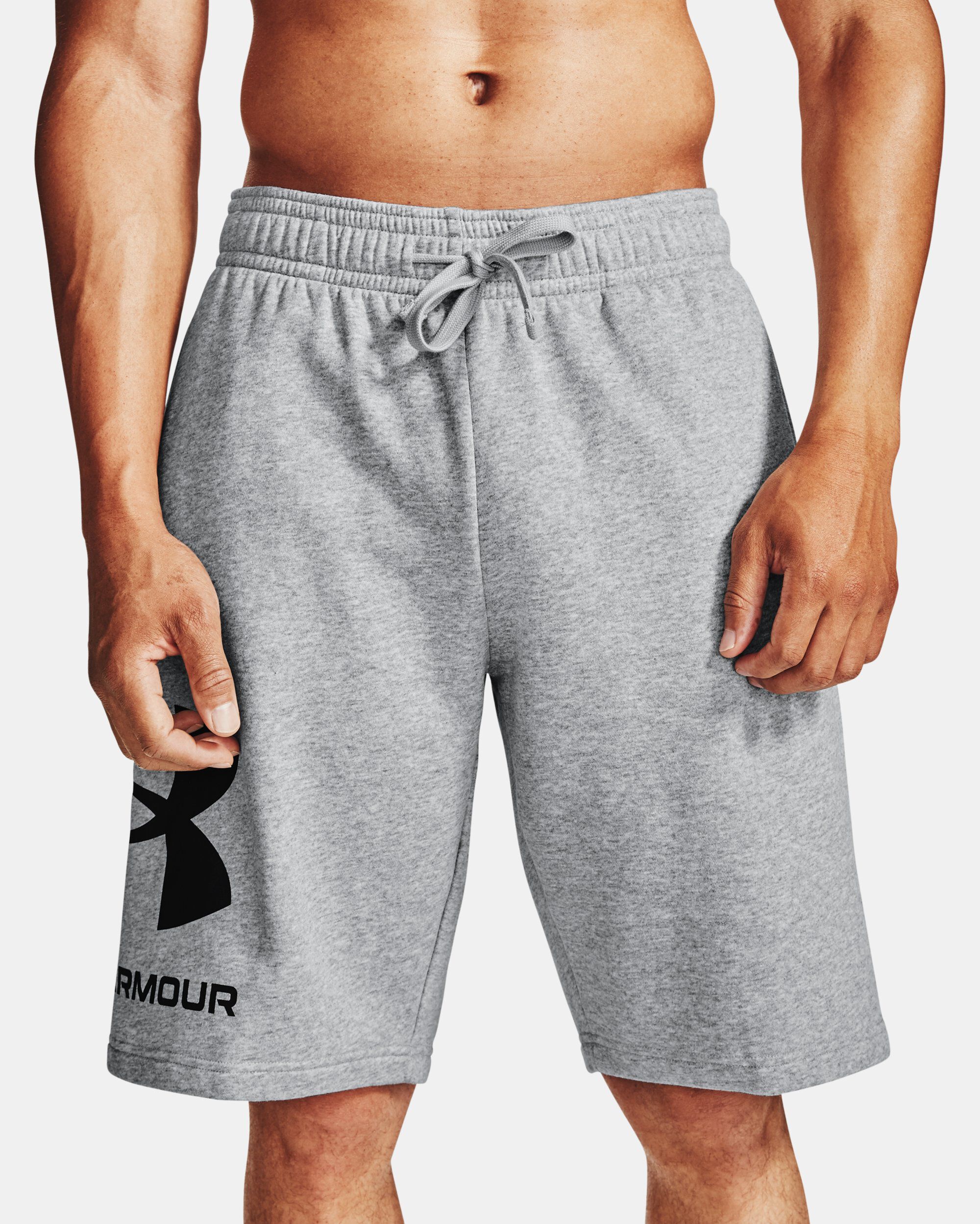 Shop Under Armour UA Rival Fleece Big Logo Men's Shorts Grey in