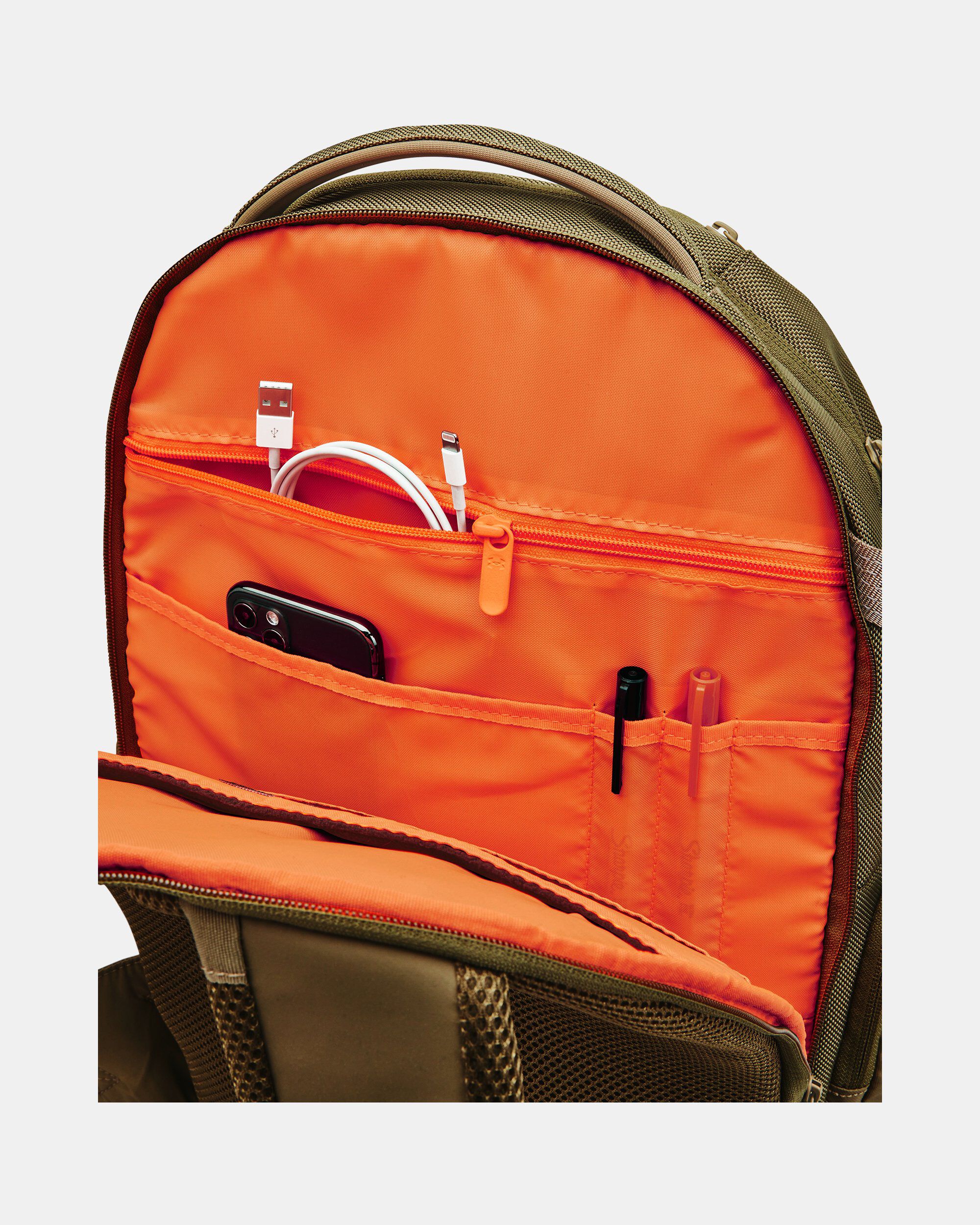 Orange and black sale under armour backpack