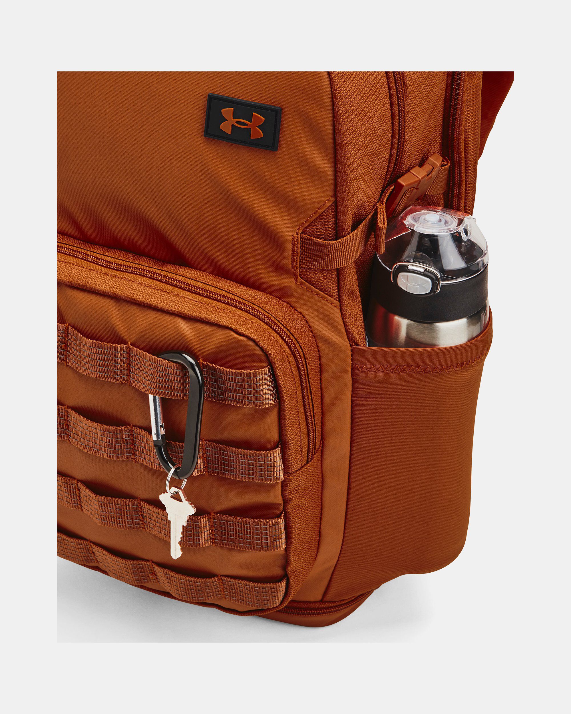 Orange and black shop under armour backpack