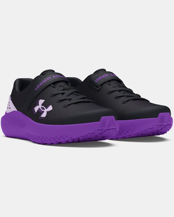 Girls' Pre-School UA Surge 4 AC Running Shoes image number 3