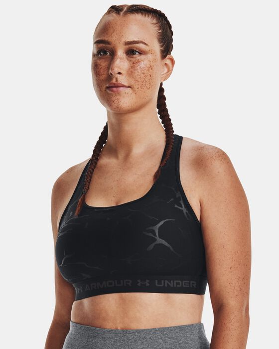 Women's Armour® Mid Crossback Emboss Sports Bra image number 3