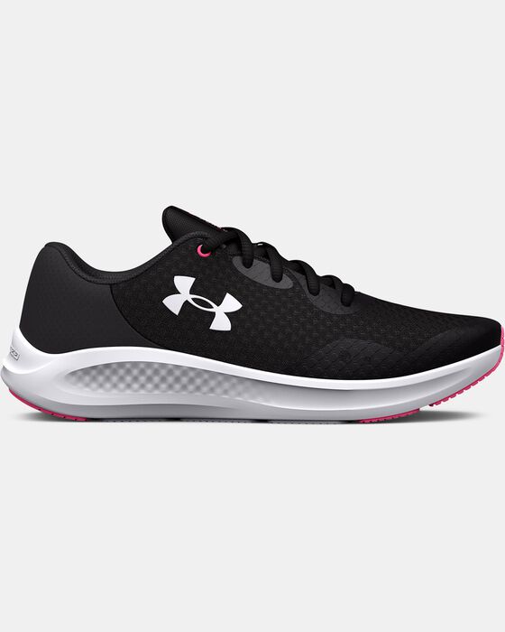 Girls' Grade School UA Charged Pursuit 3 Running Shoes image number 0