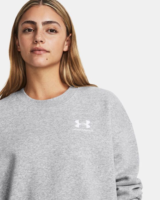 Women's UA Essential Fleece Oversized Crew image number 6