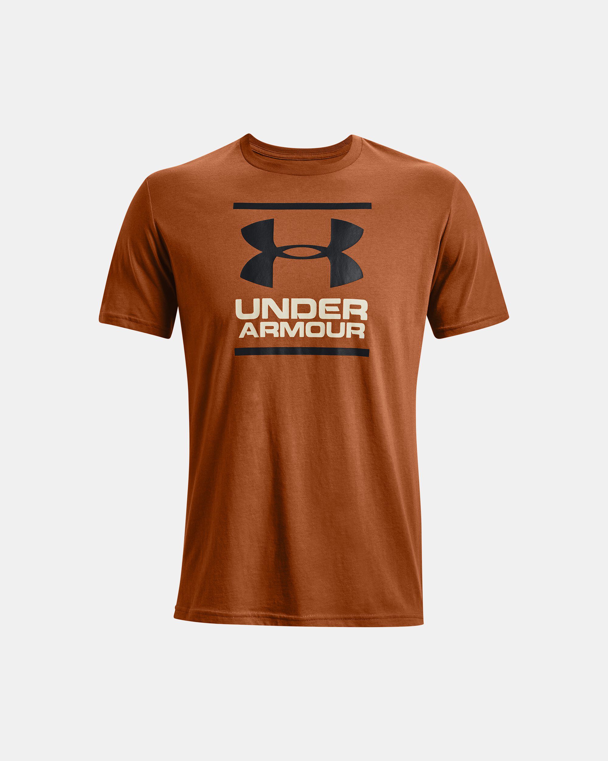 Orange under discount armour t shirt