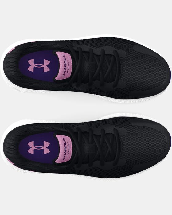 Girls' Grade School UA Charged Pursuit 2 Big Logo Running Shoes image number 2