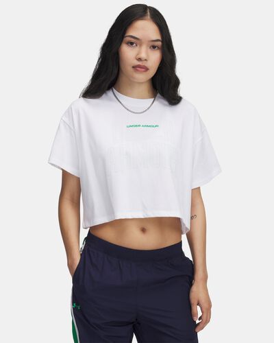 تيشيرت UA فارسيتي ميكس هيفي ويت كروب بأكمام قصيرة للنساء