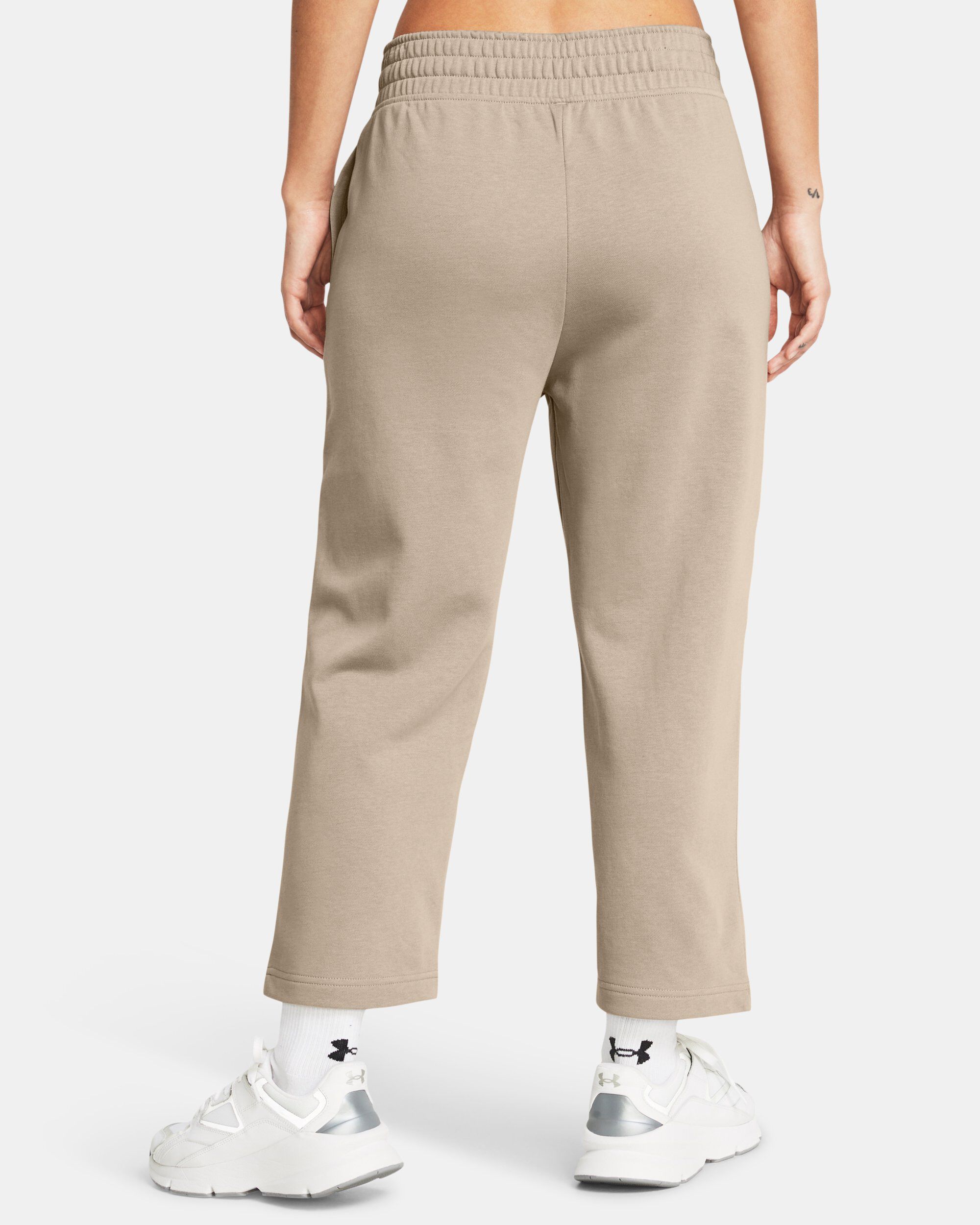 Buy Women s UA Rival Terry Wide Leg Crop Pants Brown in Dubai UAE Under Armour