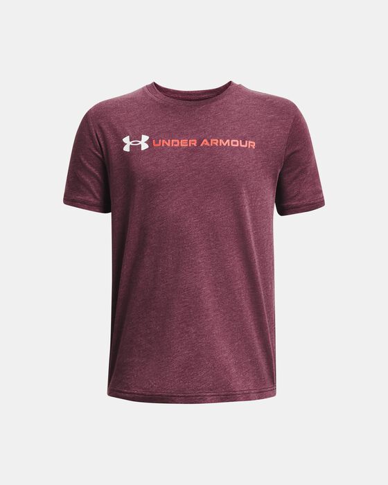 Boys' UA Logo Wordmark Short Sleeve image number 0