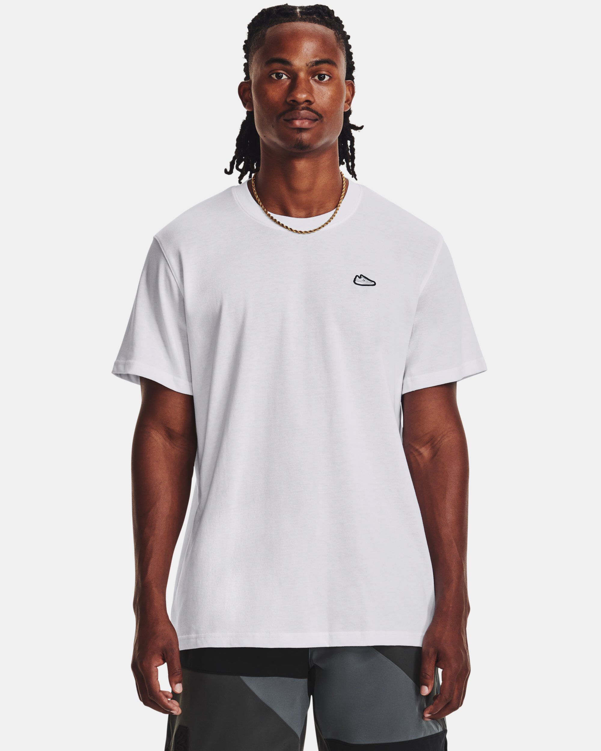 【UNDER ARMOUR】Men's Curry Cook Heavyweight Short Sleeve Under Armour Curry Mens Size 2XL White Short Sleeve Cook