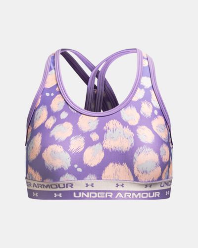 Girls' UA Crossback Printed Sports Bra