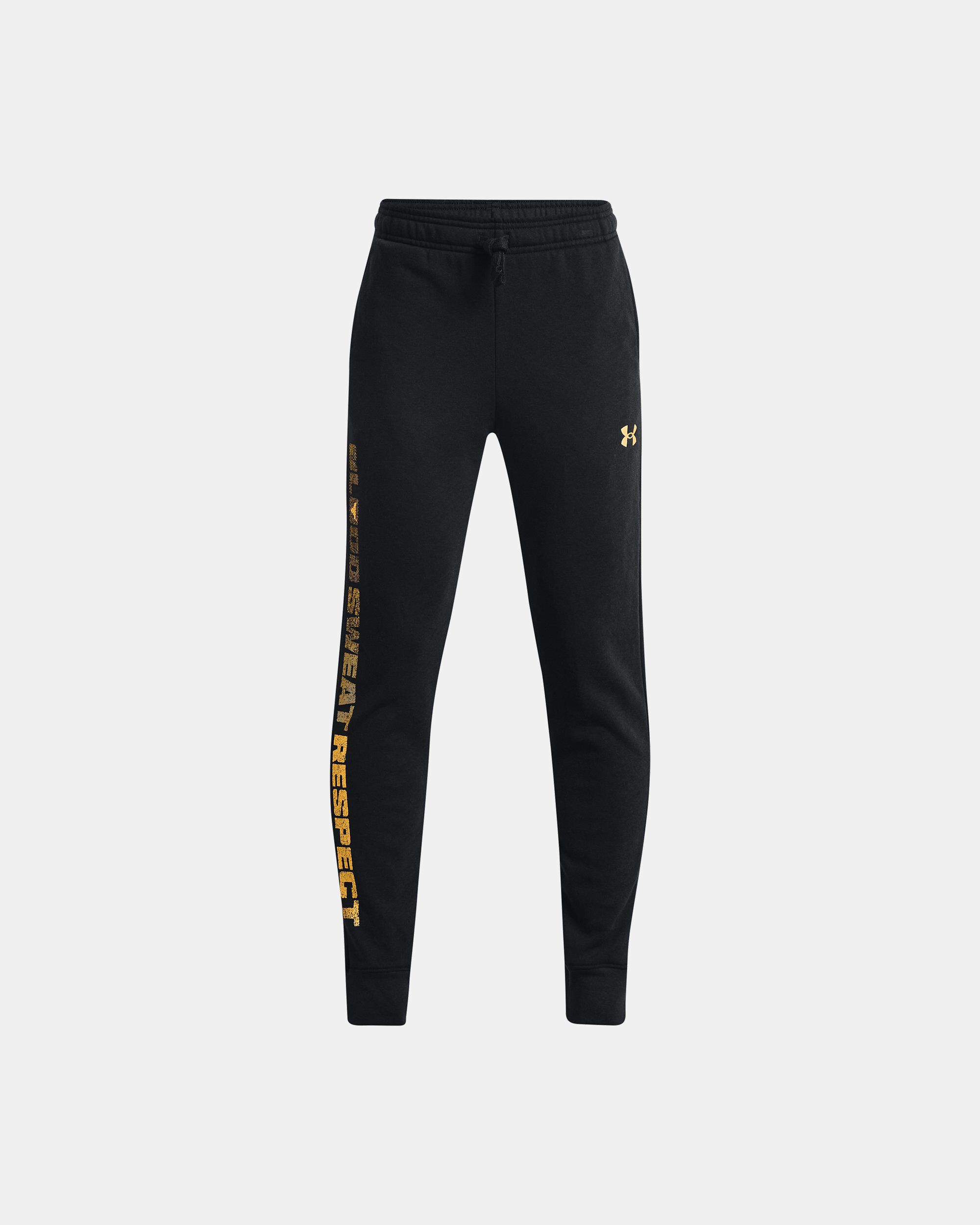 Buy Boys Project Rock Rival Fleece Joggers Black in Dubai UAE Under Armour