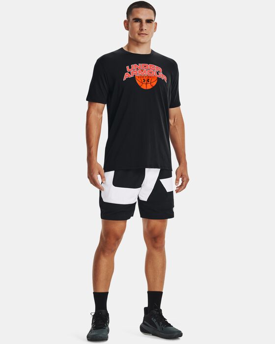 Men's UA Basketball Branded Wordmark Short Sleeve image number 2