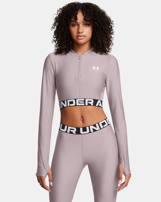 Women's HeatGear® Rib ¼ Zip Long Sleeve image number 0