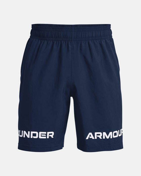 Men's UA Woven Graphic Wordmark Shorts image number 5