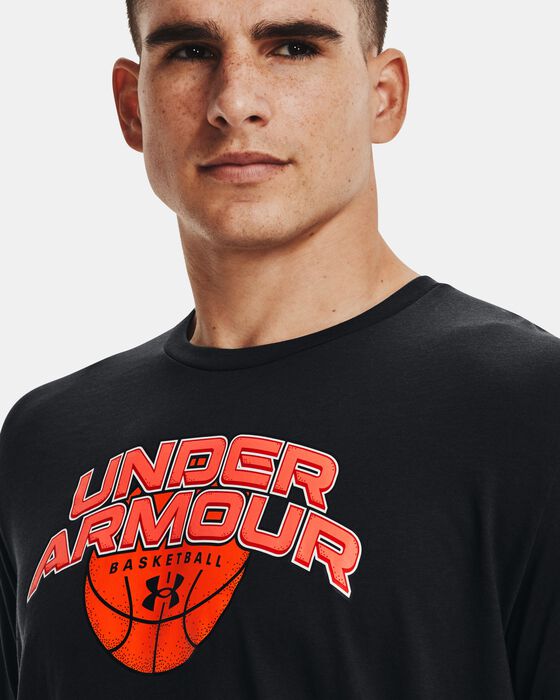 Men's UA Basketball Branded Wordmark Short Sleeve image number 3