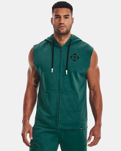 Men's Project Rock Heavyweight Terry Sleeveless Full-Zip Hoodie