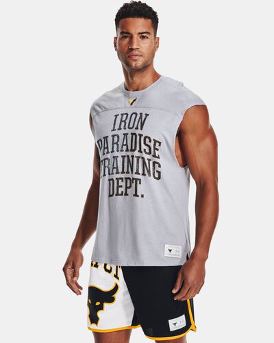 Under Armour Men's Project Rock Cutoff T-Shirt Grey in Dubai, UAE