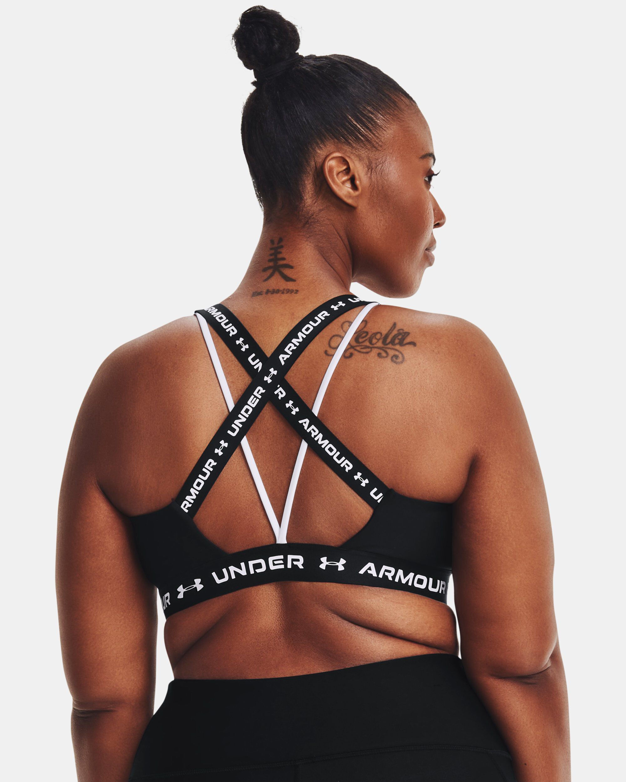 Under armour training strappy bra shop in black