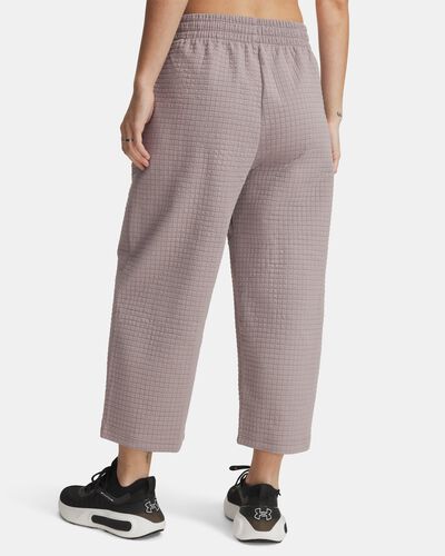 Women's UA Unstoppable Fleece Grid Wide Leg Crop Pants