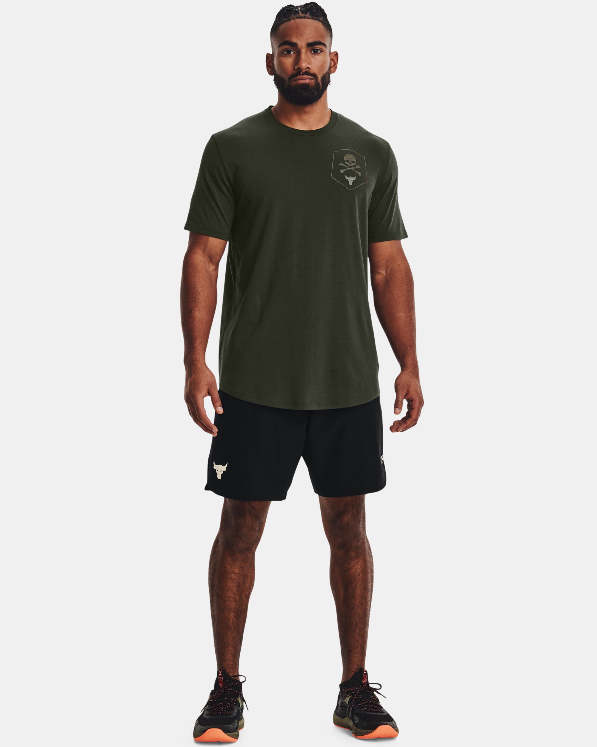 Buy Men s Project Rock 100 Percent Short Sleeve Green in Dubai UAE Under Armour