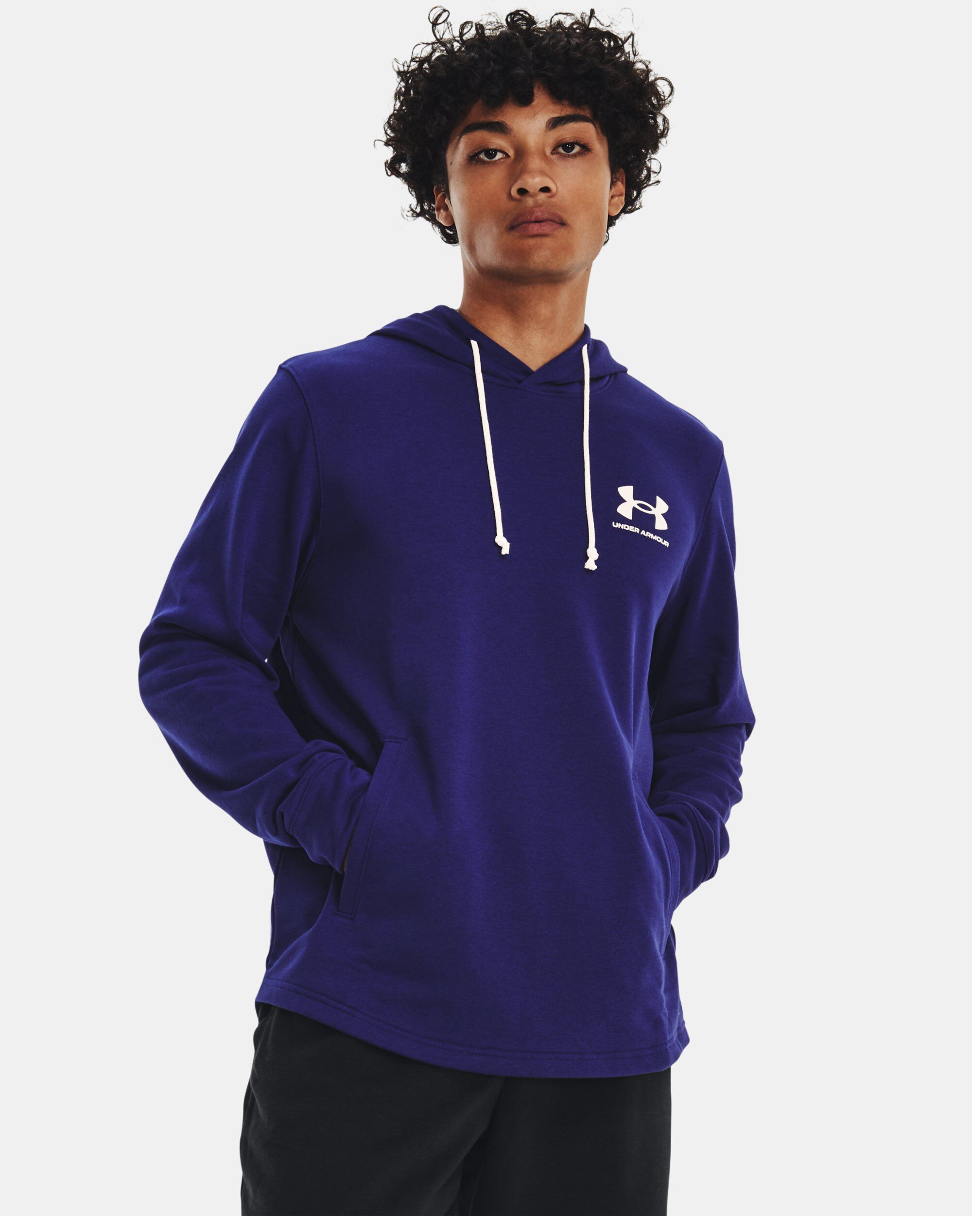 Buy Men s UA Rival Terry Hoodie Blue in Dubai UAE Under Armour