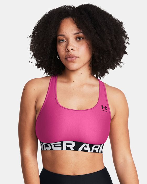 Women's HeatGear® Armour Mid Branded Sports Bra image number 2