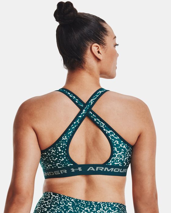 Women's Armour® Mid Crossback Printed Sports Bra image number 5