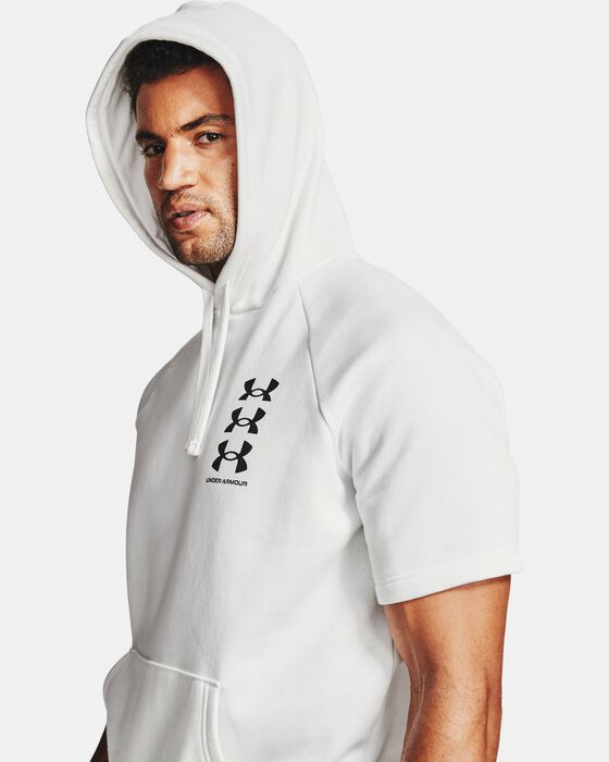 Men's ua rival fleece multilogo short sleeve hoodie Clearance