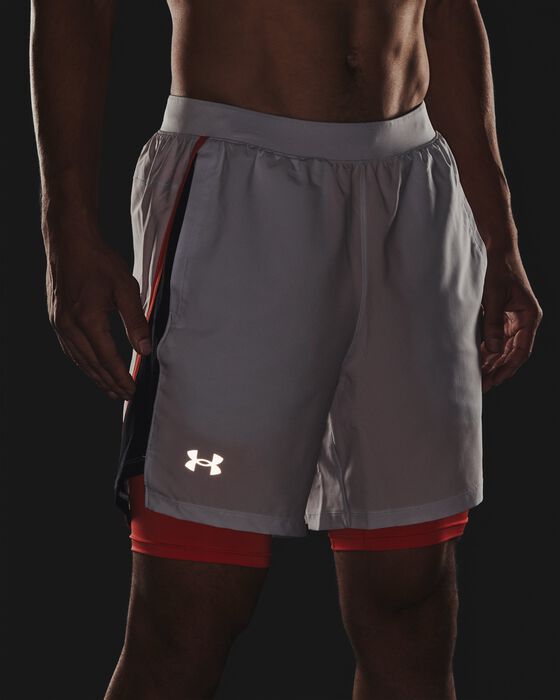 Buy Men's UA Launch Run 2in1 Shorts Grey in Dubai, UAE Under Armour