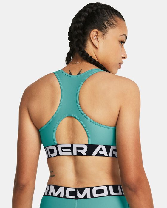 Women's HeatGear® Armour Mid Branded Sports Bra image number 1